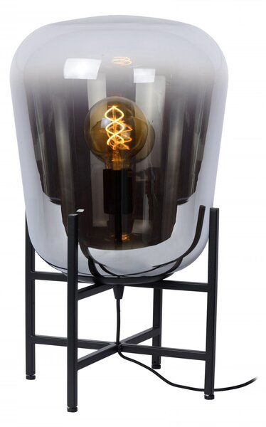 Lucide 25502/32/65 GLORIO dekoratívne stolné svietidlo V550mm | E27 - čierna, dymové sklo