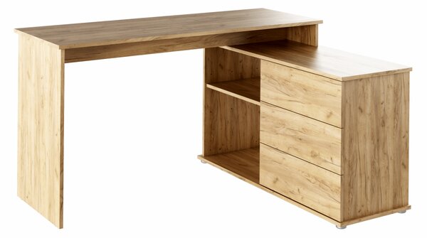 KONDELA Univerzálny rohový PC stôl, dub artisan, TERINO