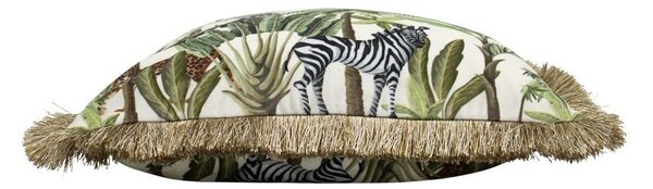 Zamatový vankúš s strapcami Jungle - 45 * 45 * 10cm - Mars & More