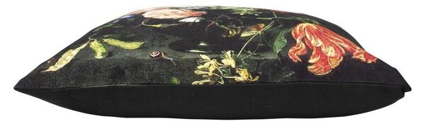 Čierny plátený vankúš s kvetmi Jan Davidsz - 50 * 10 * 50cm - Mars & More