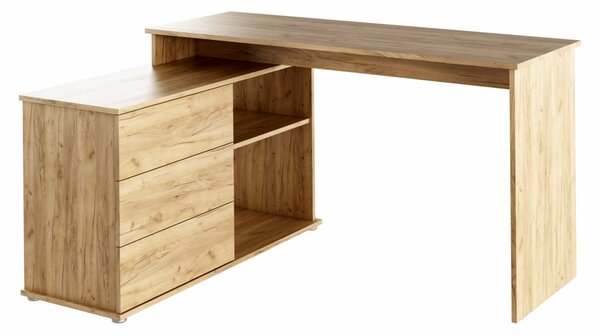 KONDELA Univerzálny rohový PC stôl, dub artisan, TERINO