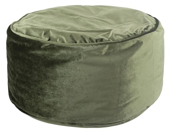 Machovo zelený zamatový guľatý puf Copper - 60 * 60 * 30cm - Mars & More