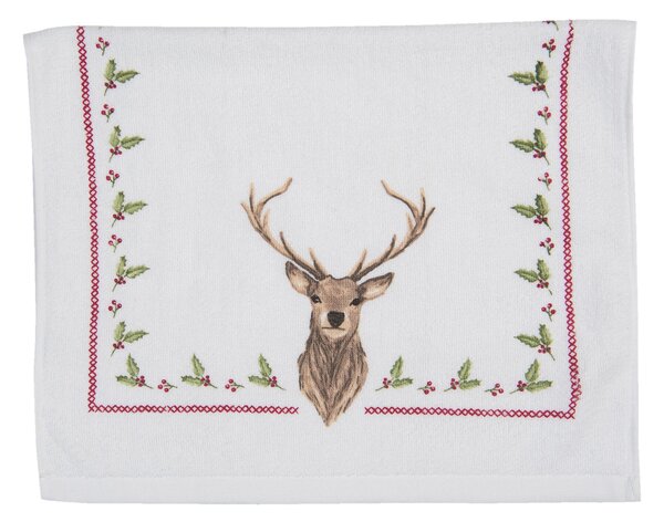 Froté kuchynský uterák s jeleňom Cosy Lodge - 40 * 66 cm - Clayre & Eef