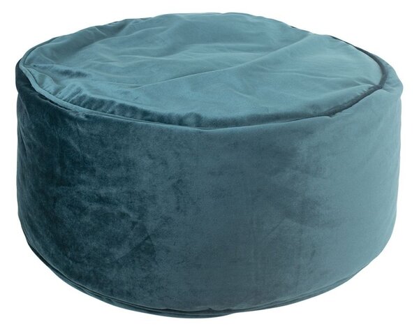 Petrolejový zamatový pouf / sedák na zem - Ø 60 * 30cm - Mars & More