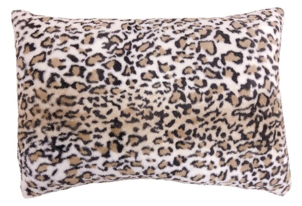 Bielo hnedý obdĺžnikový vankúš Leopard - 40 * 60 * 15cm - Mars & More