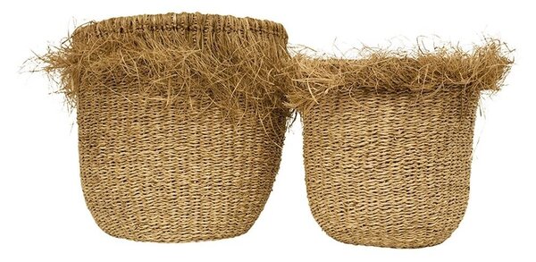 2ks kvetináče z morskej trávy s štiepením - Ø 30 * 33cm / Ø 25 * 27cm - Mars & More