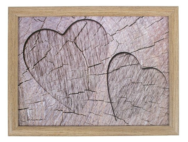 Podnos na nohy s motívom srdca vo stromu Hearts grey - 43 * 33 * 7cm - Mars & More