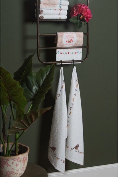 Kuchynský froté uterák s motívom vtáčika moineau - 40 * 66 cm - Clayre & Eef