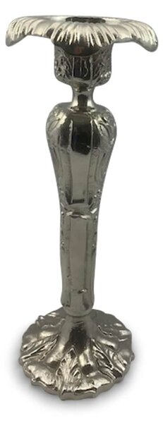 Strieborný barokový kovový svietnik Baroque - 38cm - Mars & More