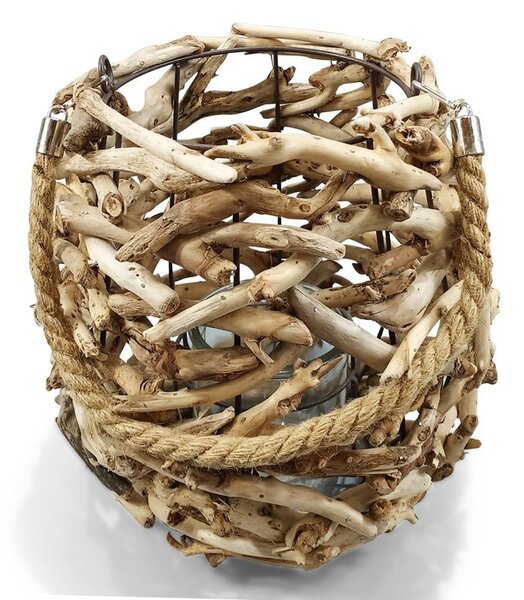 Závesná lampáš z naplaveného dreva Flotte - 18 * 26 * 27cm - Mars & More