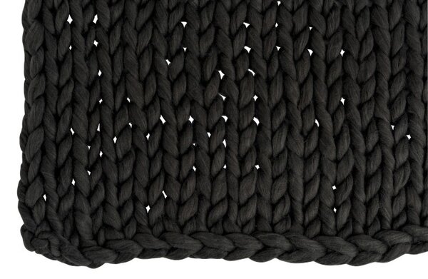 Pletený šedý pléd Tricot dark grey - 152 * 127 cm - J-Line by Jolipa