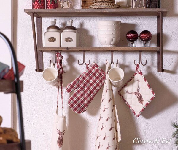 Béžová chňapka s jeleňom Cosy Lodge - 16 * 30 cm - Clayre & Eef