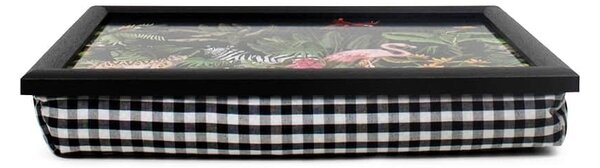 Čierny podnos na nohy s motívom džungle Jungle black - 43 * 33 * 7cm - Mars & More