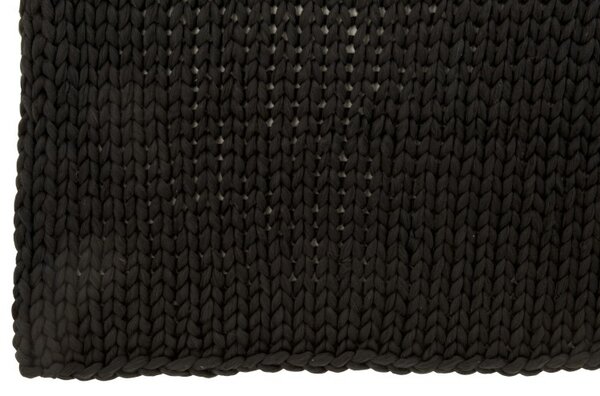 Pletený čierny pléd Tricot black - 152 * 127 cm - J-Line by Jolipa