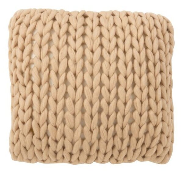 Pletený prírodné vankúš Tricot crema - 40 * 40 cm - J-Line by Jolipa