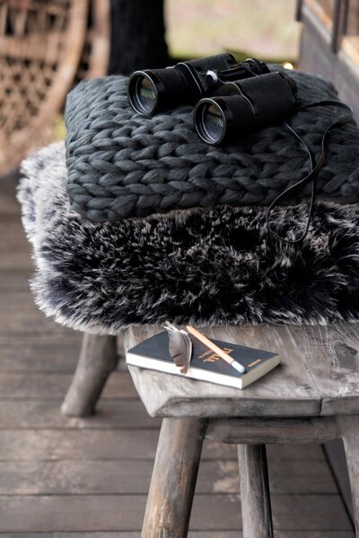Pletený čierny vankúš Tricot black - 40 * 40 cm - J-Line by Jolipa