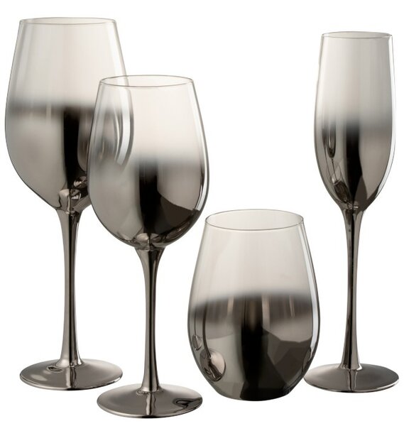 Pohárik na víno Silver Glass - Ø 9 * 26 cm - J-Line by Jolipa
