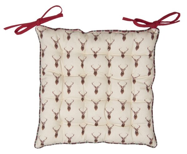 Béžový podsedák s jeleňom Cosy Lodge- 40 * 40 cm - Clayre & Eef