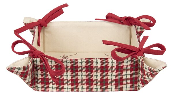 Obojstranný košík na pečivo s jeleňom Cosy Lodge - 35 * 35 * 8 cm - Clayre & Eef
