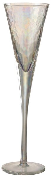 Dúhová pohár na šampanské Oil transparent - Ø 7 * 28 cm - J-Line by Jolipa