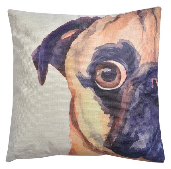 Dekoračný vankúš s výplňou Mops - 43 * 43 cm - Clayre & Eef