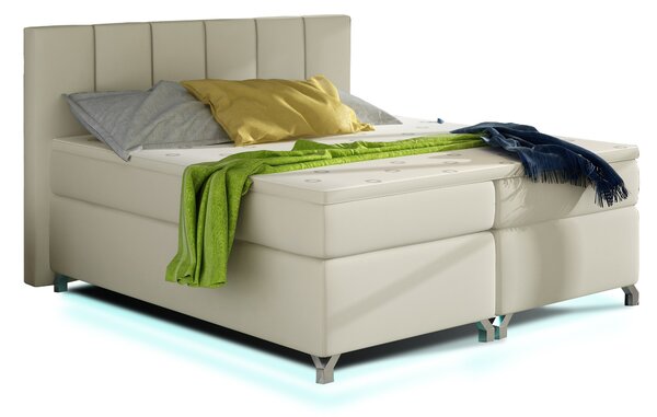Drevko Čalúnená posteľ s LED osvetlením Basilio - Soft 33 - 140 x 200 cm, Bežová