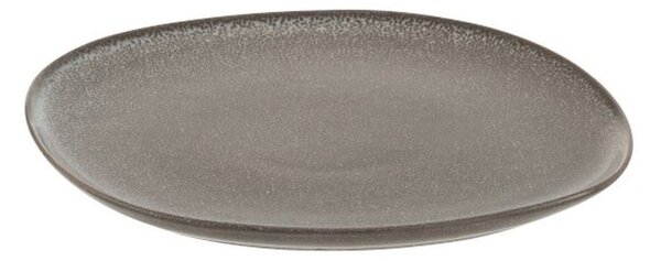 Šedo-hnedý dezertný tanier Louise taupe - 19 * 20 * 1,5cm - J-Line by Jolipa