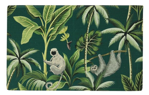 Petrolejová rohožka pred dvere s motívom džungle Jungle petrol - 75 * 50 * 1cm - Mars & More