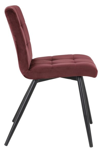 Zamatová burgundy jedálenská stolička OLIVE - 44*82*50 cm - Light & Living