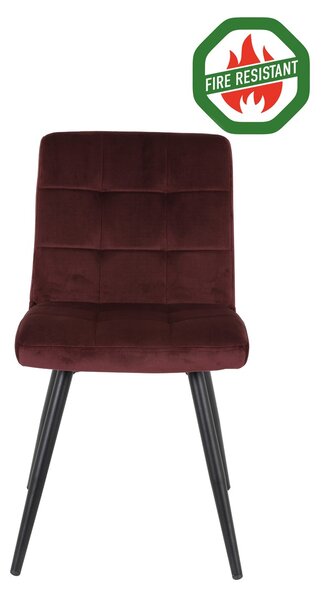 Zamatová burgundy jedálenská stolička OLIVE - 44*82*50 cm - Light & Living