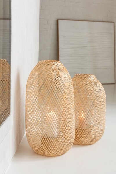 Lucerna z bambusového dreva Hazel - Ø 33 * 49 cm - J-Line by Jolipa
