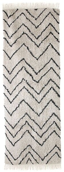 Béžový bavlnený koberec s cikcak vzorom ZigZag - 75 * 220cm - HKLIVING