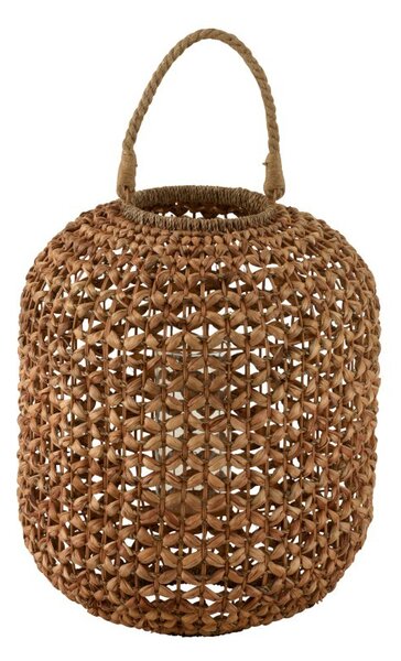 Veľká lampáš z vodného hyacintu Lena L - Ø 46,5 * 56 cm - J-Line by Jolipa