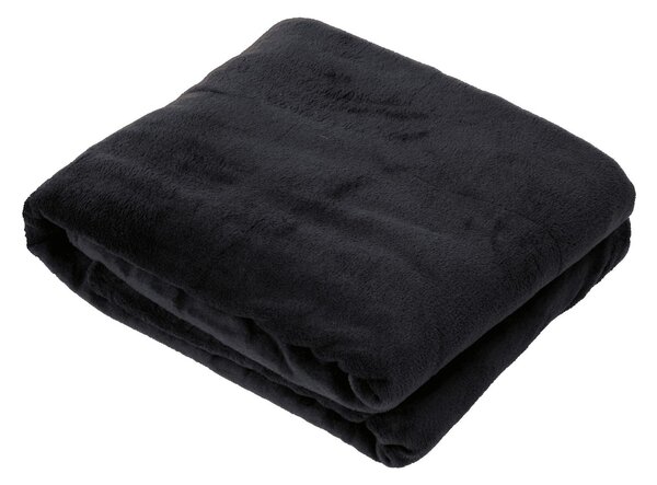 Čierny plyšový pléd Olaf black - 150 * 200 cm - Collectione