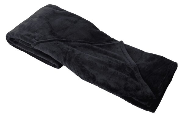 Čierny plyšový pléd Olaf black - 150 * 200 cm - Collectione