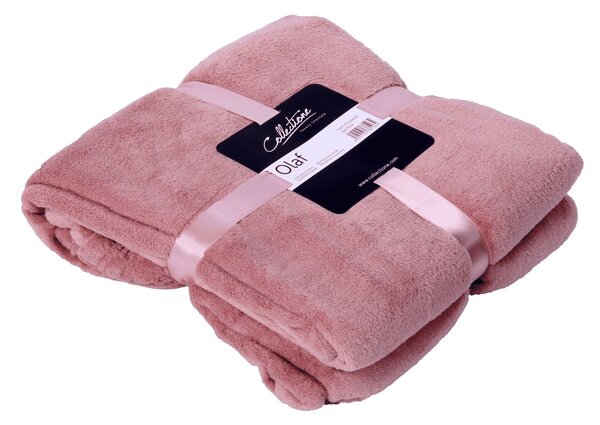 Ružový plyšový pléd Olaf old pink - 150 * 200 cm - Collectione