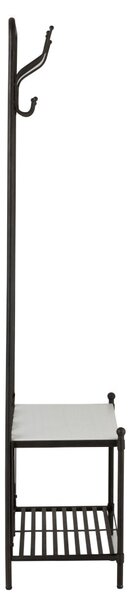 Čierny kovový vešiak s drevenou lavicou Vall - 62 * 38 * 180 cm - J-Line by Jolipa