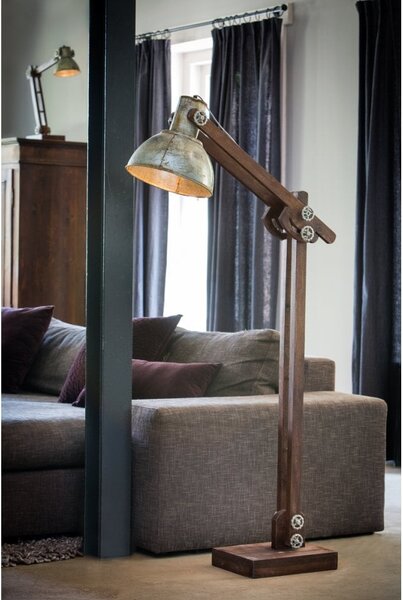 Drevená stolná lampička Ebke antik bronze - 50 * 15 * 45 cm - Light & Living
