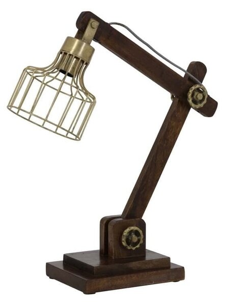 Drevená stolná lampička Ebke antik bronze - 50 * 15 * 45 cm - Light & Living