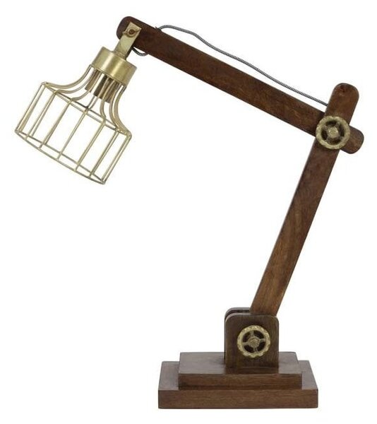 Drevená stolná lampička Ebke antik bronze - 50 * 15 * 45 cm - Light & Living