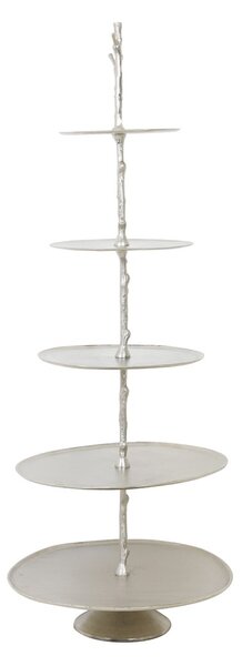 Strieborný kovový 5-tich poschodový etažér Tresa nickel - 62 * 56 * 175cm - Light & Living