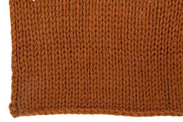 Pletený hnedý pléd Tricot orange brown - 152 * 127 cm - J-Line by Jolipa