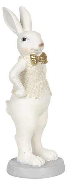 Dekorácie králičie chlapec so zlatým motýlikom - 9 * 8 * 20 cm - Clayre & Eef
