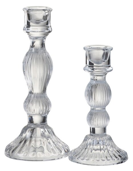 Sklenený transparentné svietnik Candelero - ∅ 9*20 cm - J-Line by Jolipa