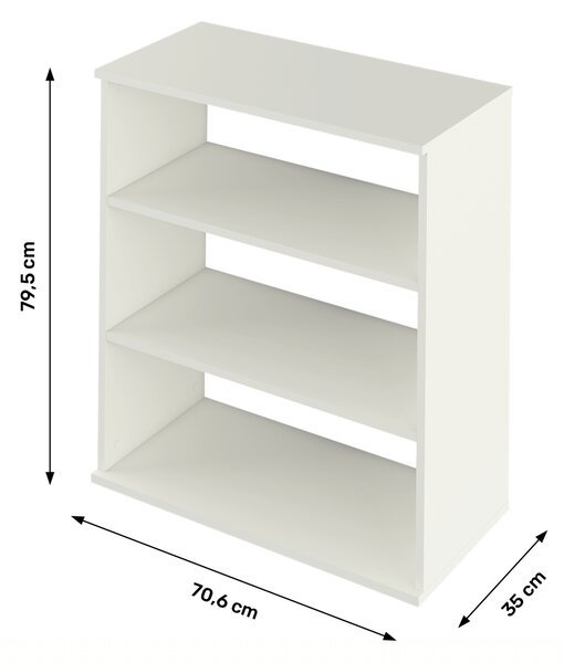 KONDELA Regál, biela, RESITA TYP 4