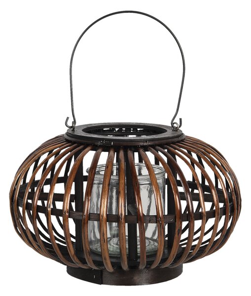 Drevená závesná lucerna Eudo - Ø 34 * 21 cm - Clayre & Eef