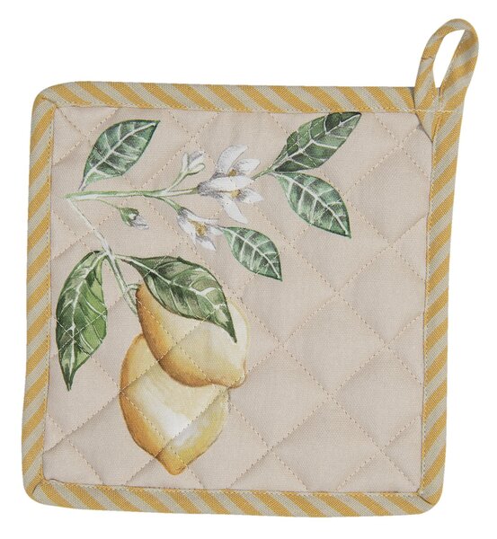 Bavlněná podložka pod hrnec s motivem citrónů Lemons & Leafs - 20*20 cm - Clayre & Eef