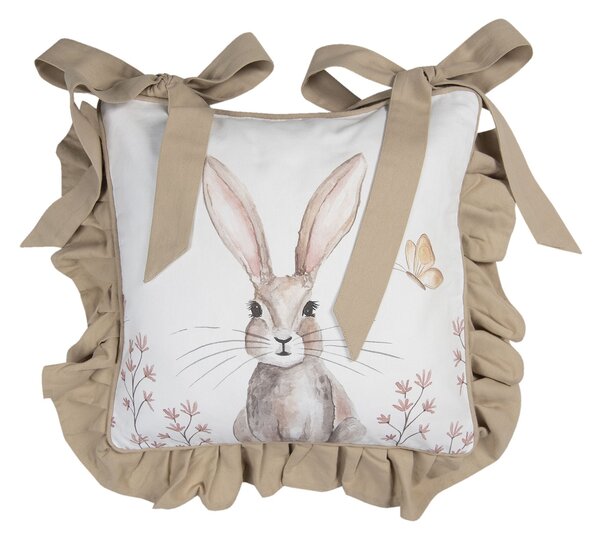 Poťah na podsedák s volánom Rustic Easter Bunny - 40 * 40 cm - Clayre & Eef
