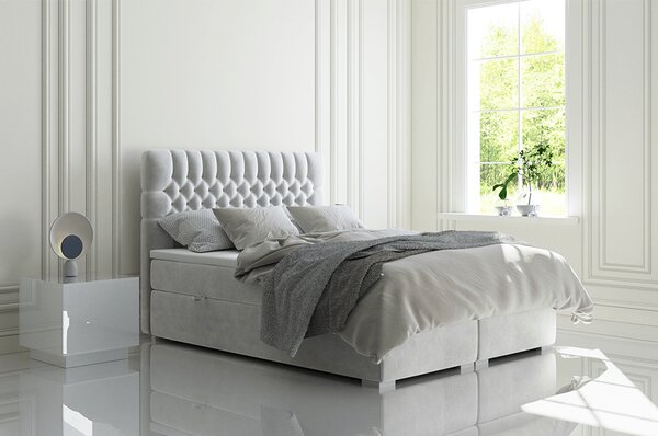 KONDELA Posteľ boxspring, svetlosivá, 160x200, FONDA