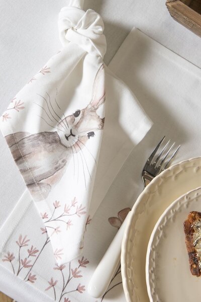 Poťah na podsedák s volánom Rustic Easter Bunny - 40 * 40 cm - Clayre & Eef